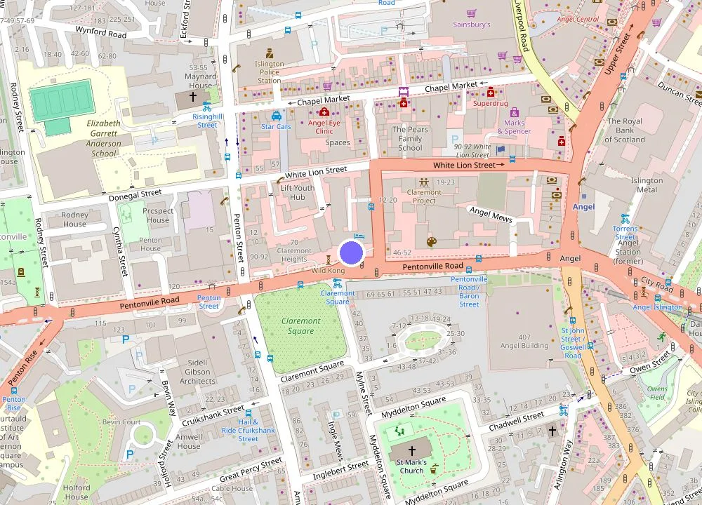 Map: DoubleTree by Hilton London Angel Kings Cross